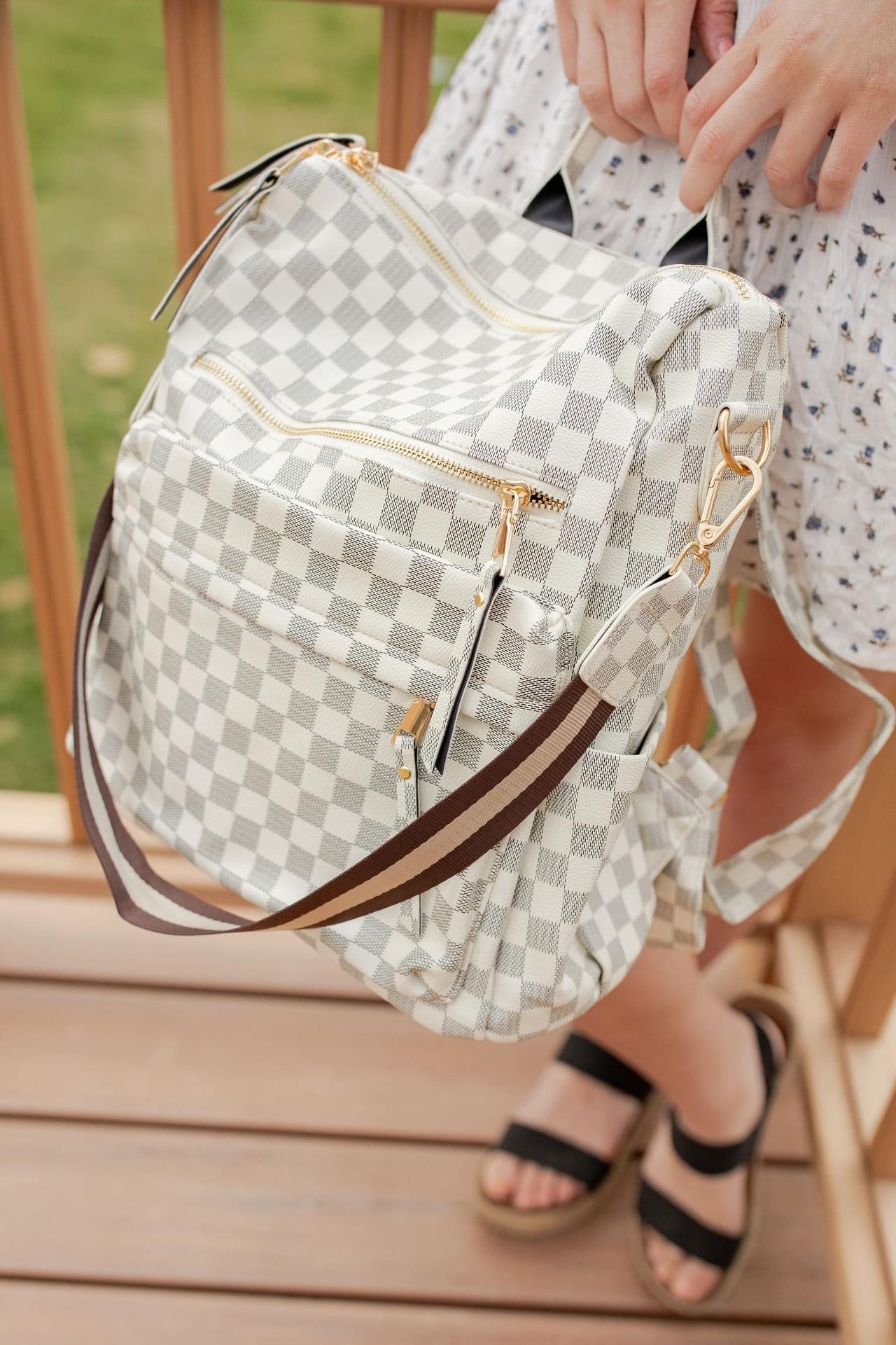 Lexi Checkered Backpack