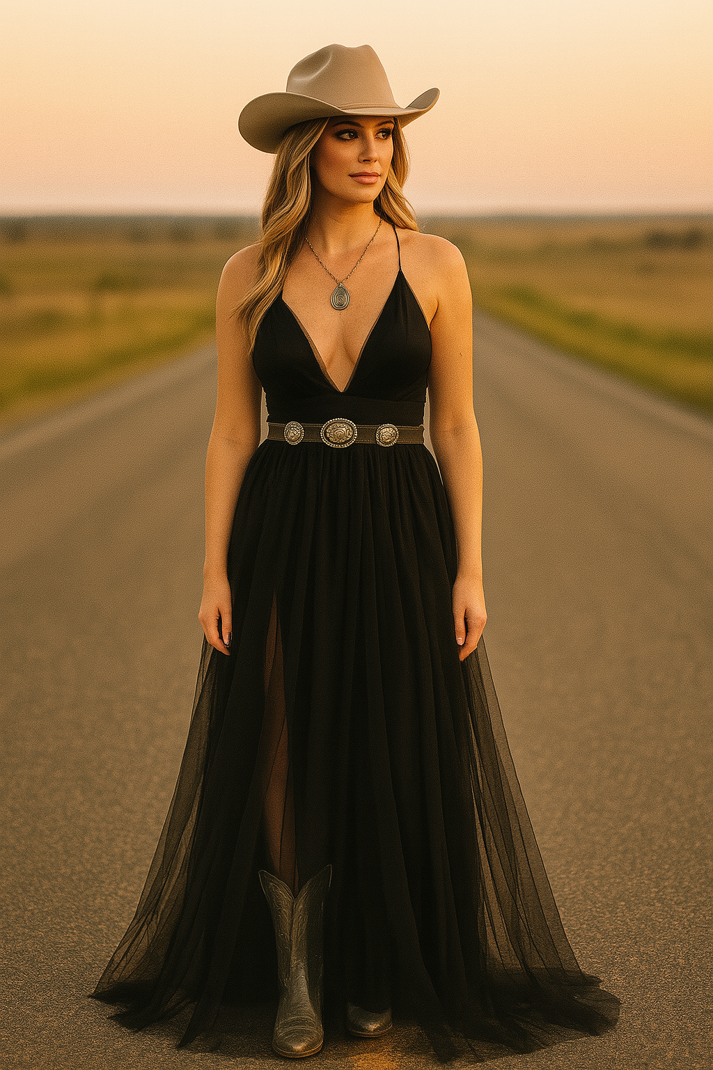 Chantilly Tulle Dress ~ Black