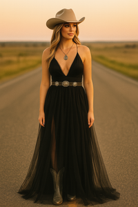 Chantilly Tulle Dress ~ Black