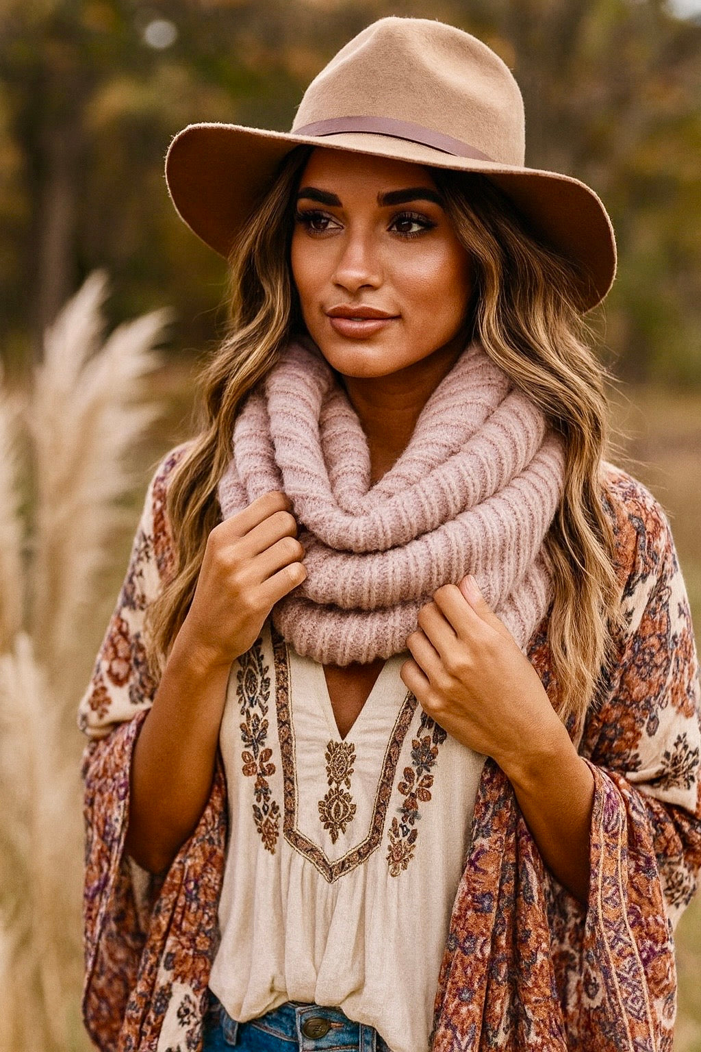 Pink Infinity Scarf