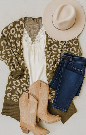Olive Wildfire Cardigan