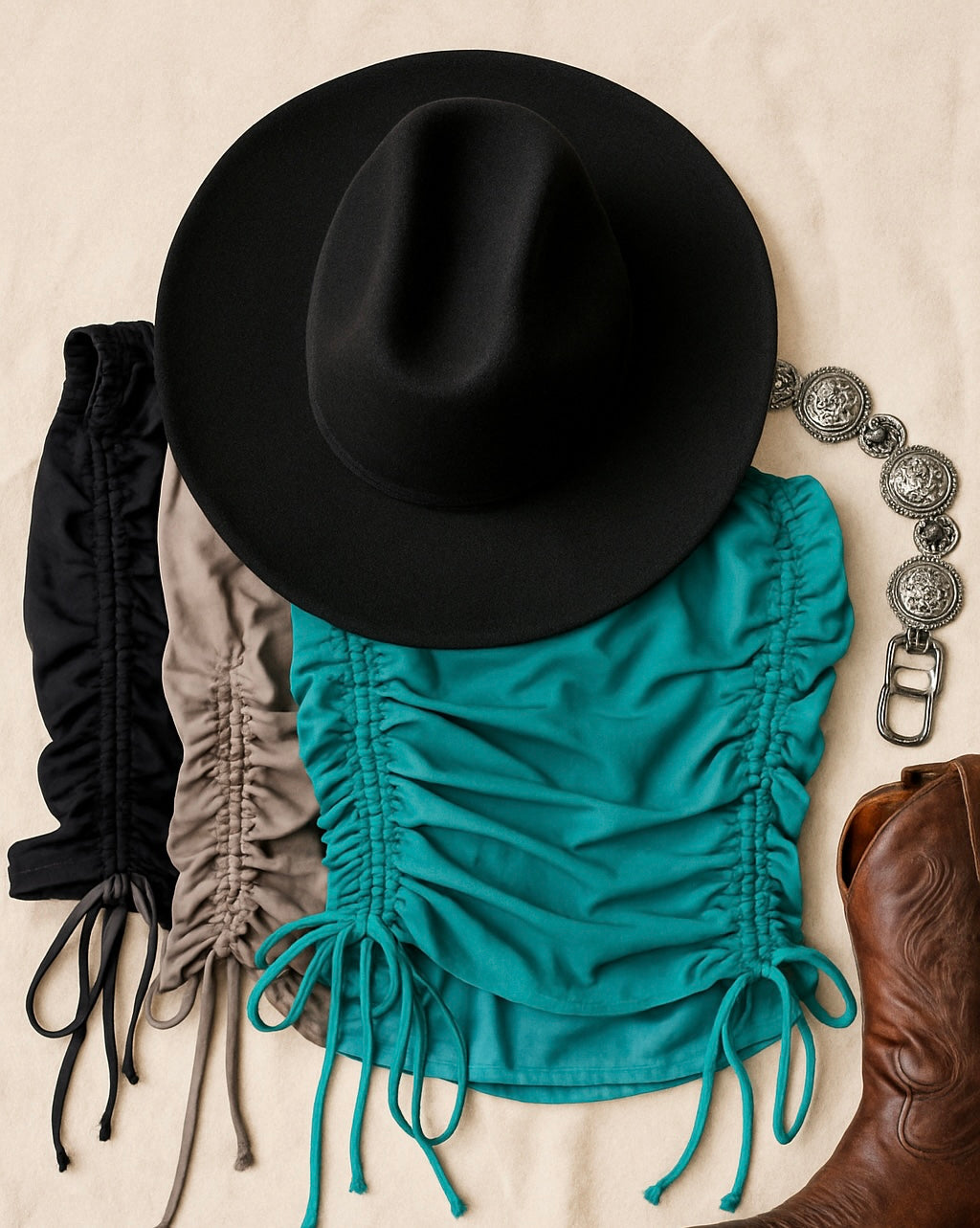 Satin Sundown Halter ~ Teal Green
