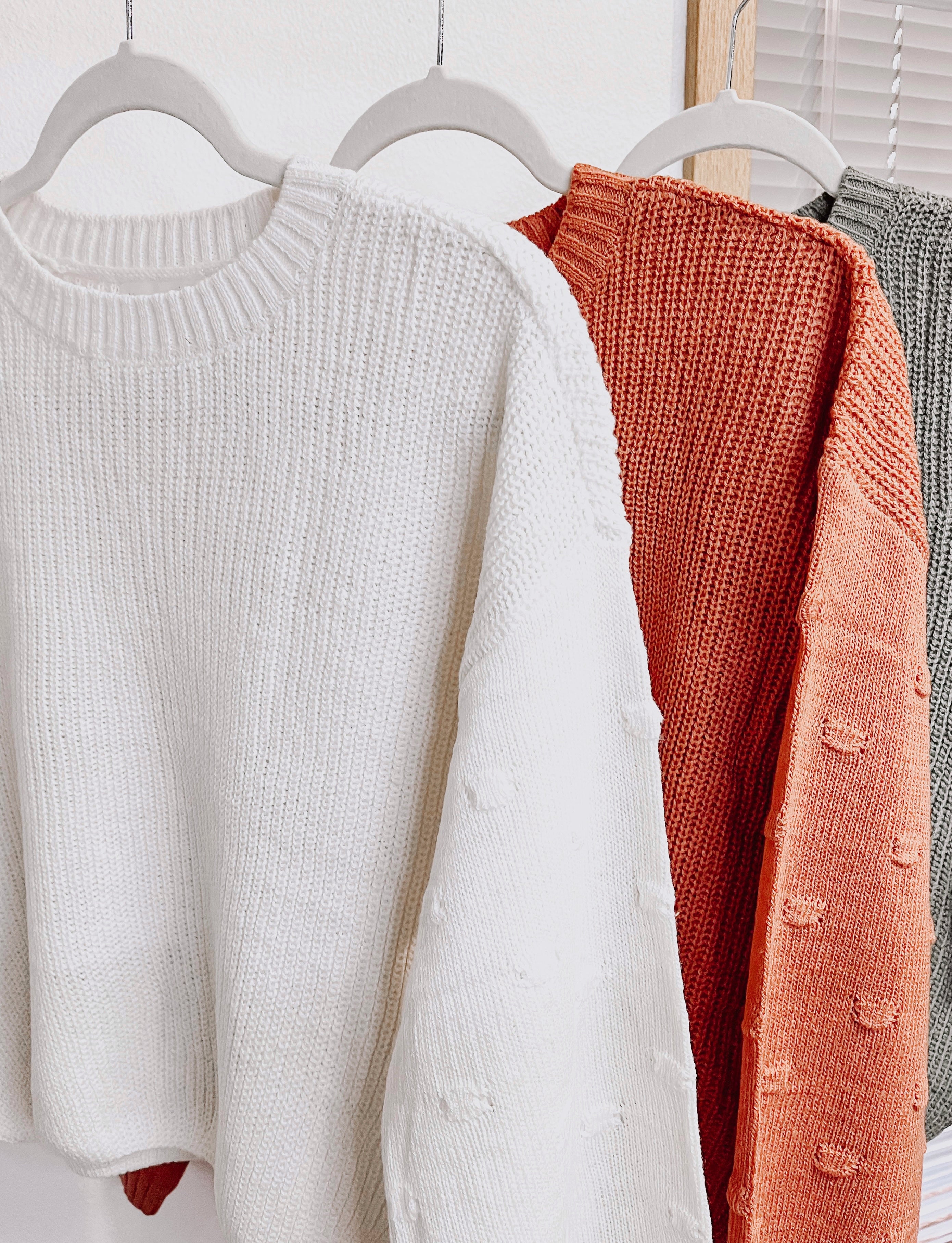 Bubble Sleeve Sweater ~ Off White