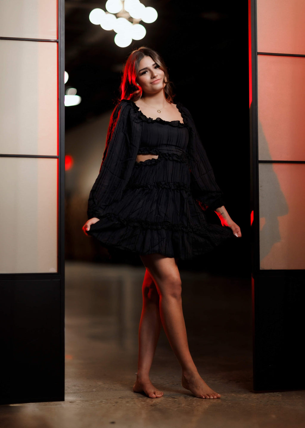 Nadia Tiered Dress ~ Black