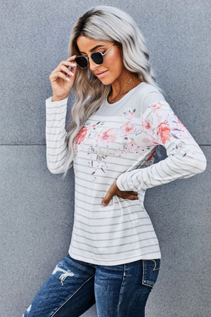 Floral Striped Top