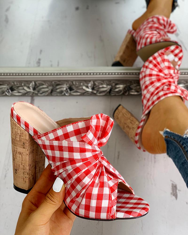 Gingham Knotted Mule