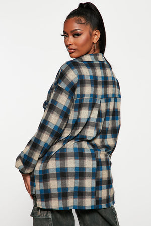 Hit There Road Plaid Shirt ~ Blue