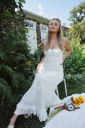 Adeline Corset Dress ~ White