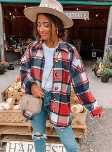 Country Road Shacket ~ Red