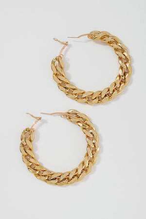 Twisted Chain Hoop Earrings