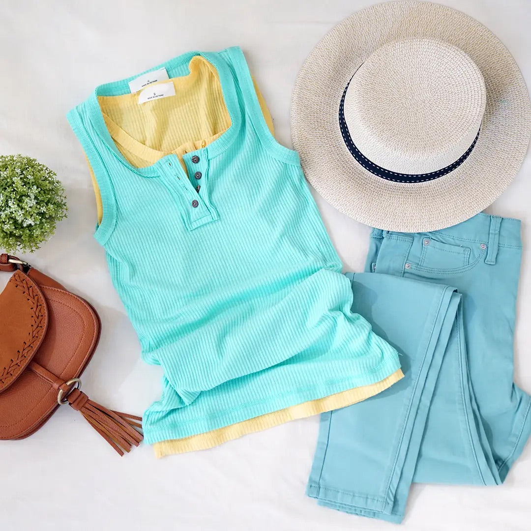The Zoey Tank ~ Mint