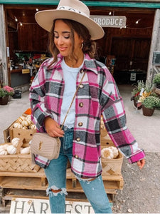 Country Road Shacket ~ Pink